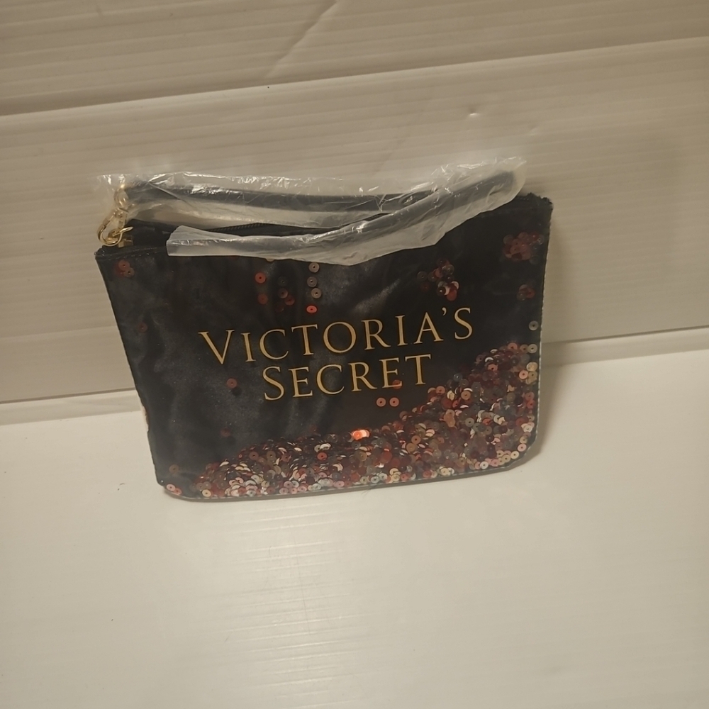Victoria's Secret Black Clutch wristlet bag with sequins